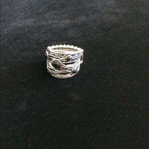 Silver with black ring